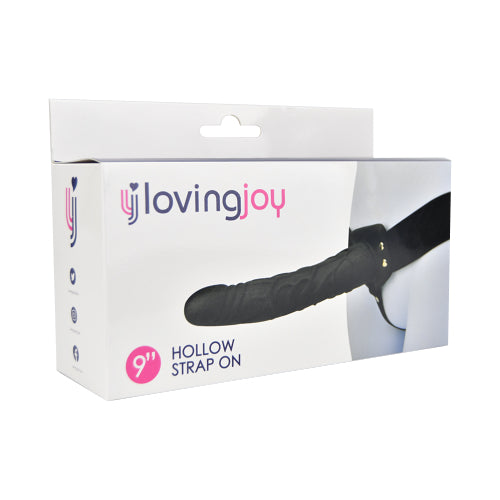 Loving Joy 9 Inch Hollow Strap On Black