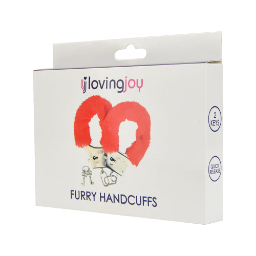 Loving Joy Furry Handcuffs Red