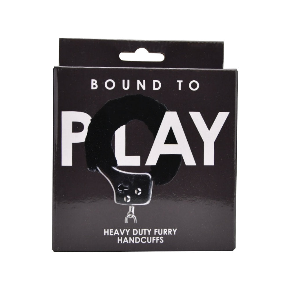 Bound to Play. Heavy Duty Furry Handcuffs Black