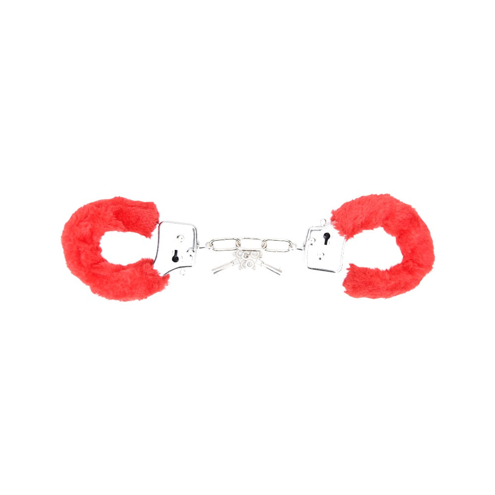 Bound to Play. Heavy Duty Furry Handcuffs Red