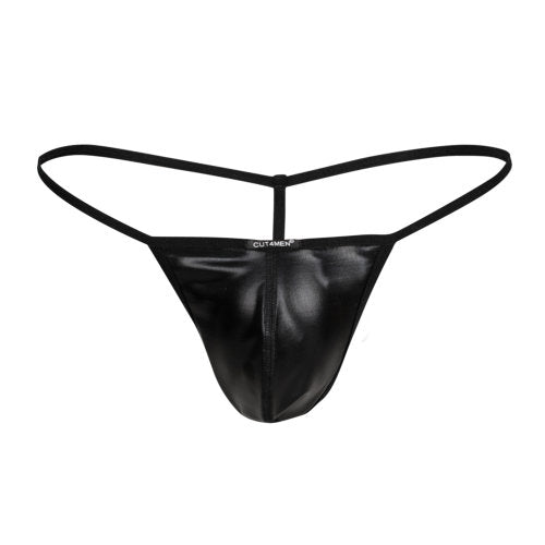 C4M G-String Black Leatherette Medium