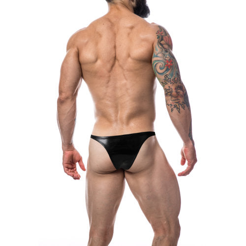 C4M Brazilian Brief Black Leatherette Small