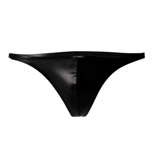 C4M Brazilian Brief Black Leatherette Large