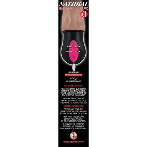 Realistic Warming 7 inch Vibrating Dildo Brown