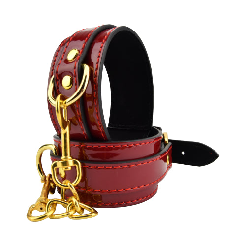 Bound to Please Red Ankle Cuffs