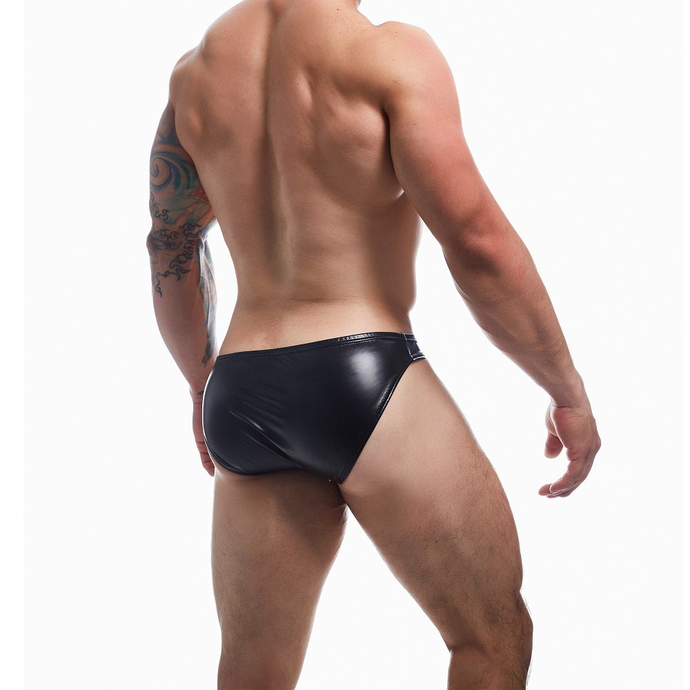 C4M Boost Black Leatherette Bikini Brief Medium