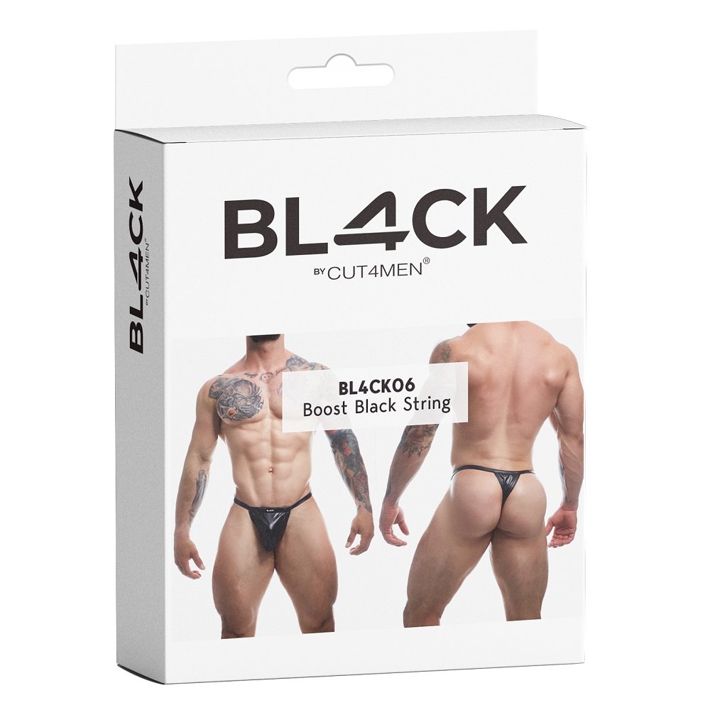 C4M Boost Black Leatherette G-String Extra Large